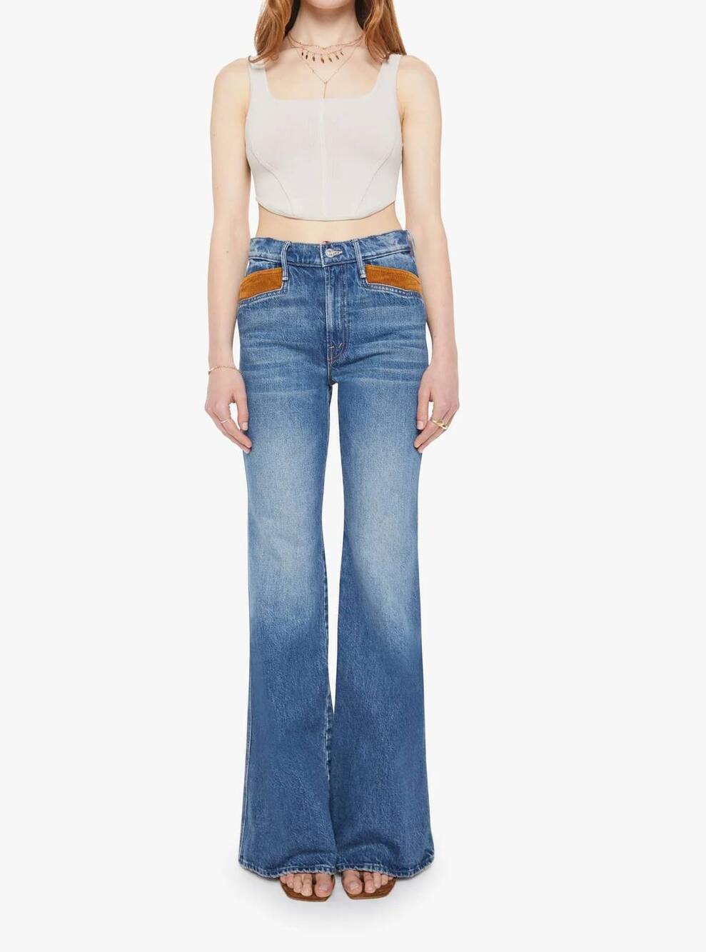 NEW MOTHER pointy pocket doozy heel jeans in remember when